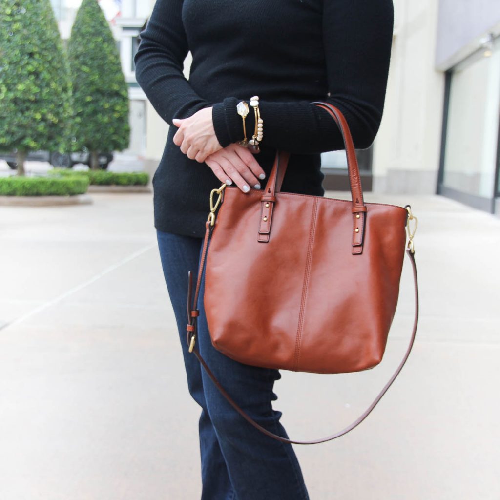 Houston Fashion Blogger shared what to wear with a fitted black sweater for casual Friday at work.