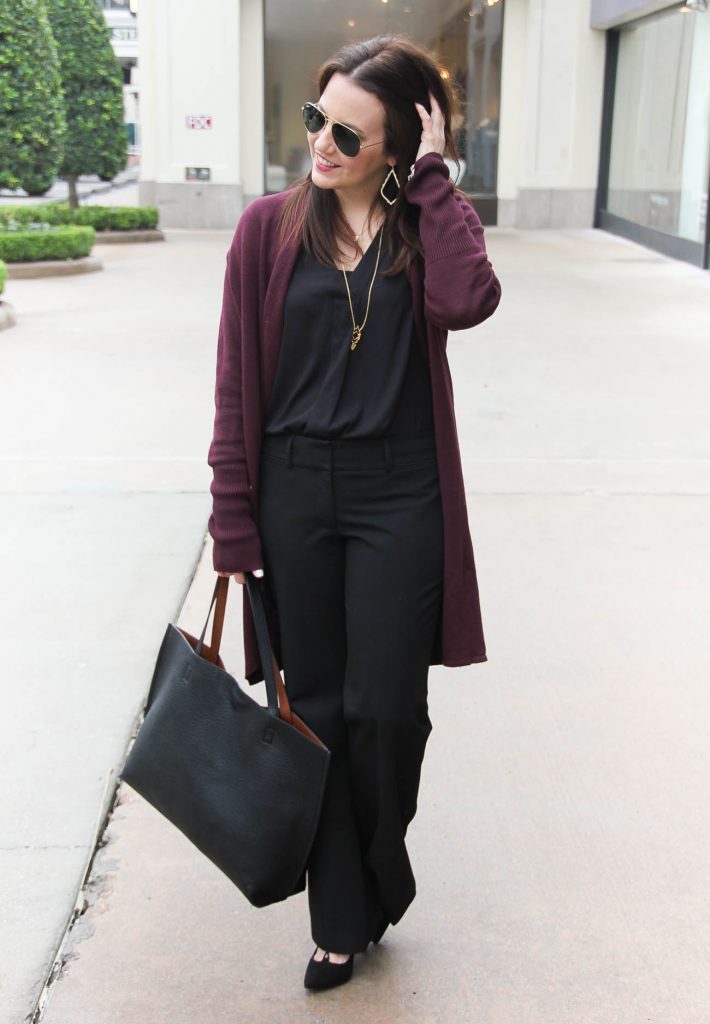 Houston Fashion Blogger styles a cozy and chic office outfit to wear in winter months.