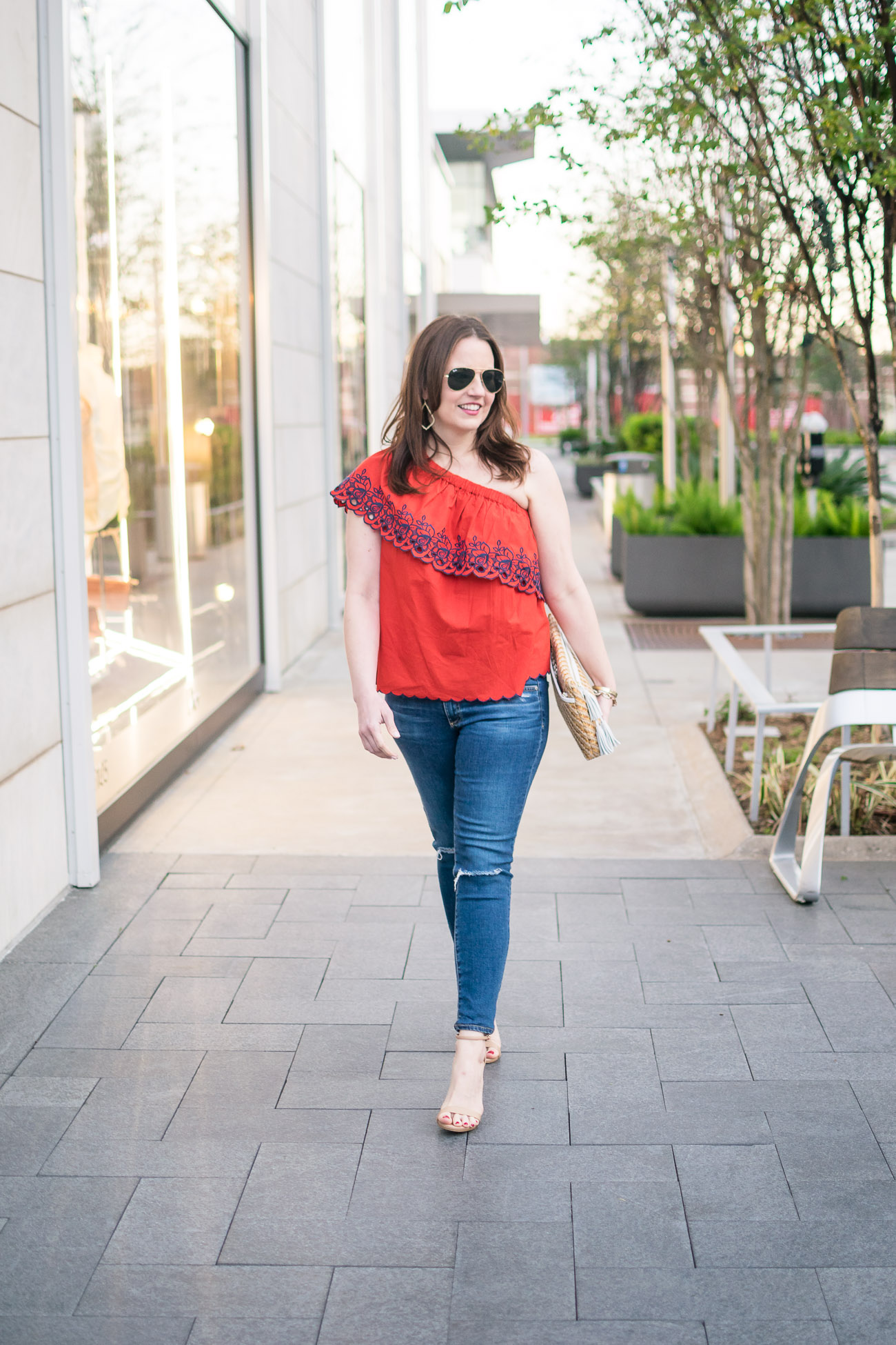 Spring Trends: Red One Shoulder Top - Lady in VioletLady in Violet