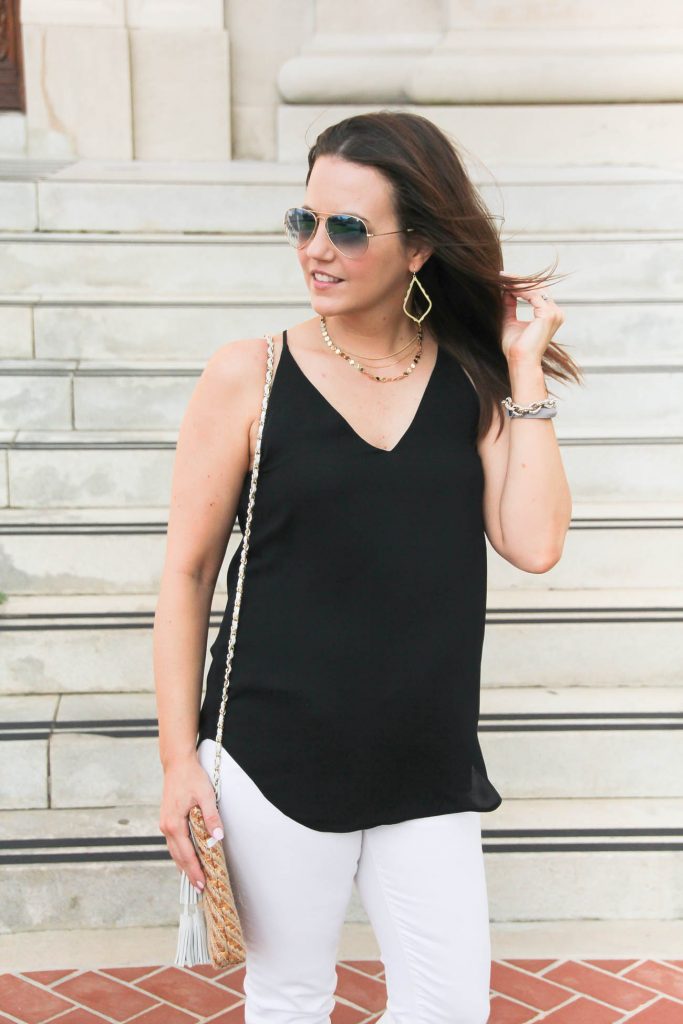 Black Strappy Cami | Gold Choker Necklace | Summer Outfit | Lady in Violet | Houston Fashion Blogger