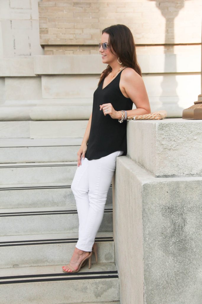 Summer Outfit | White Jeans | Date Night outfit | Lady in Violet | Houston Fashion Blogger