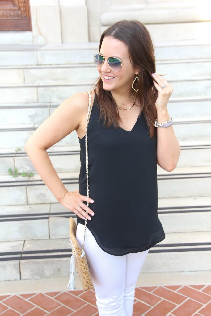 Loft Black Strappy Cami | Summer Outfit Idea | Lady in Violet | Houston Style Blogger