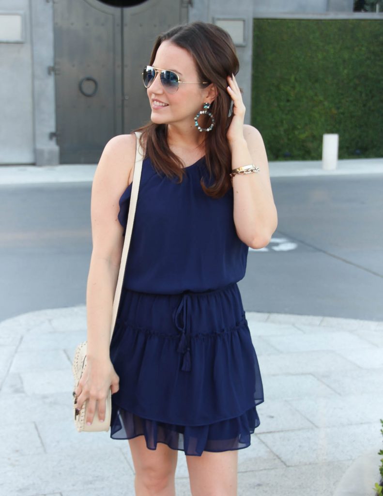 Cute dress for summer | Baublebar Stone Earrings | Lady in Violet | Houston Style Blogger