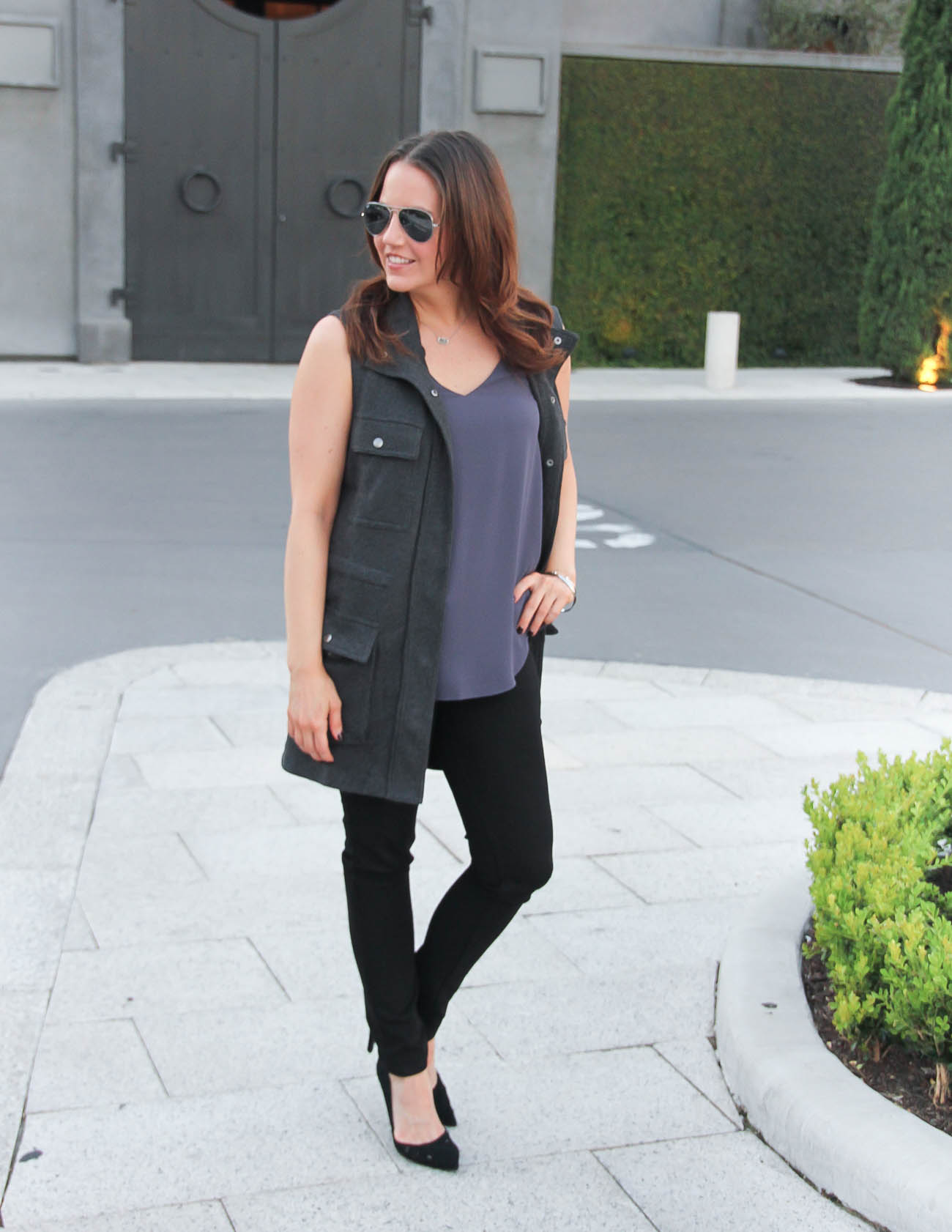 Gray Utility Vest under $50 | Lady in Violet, Houston Fashion 