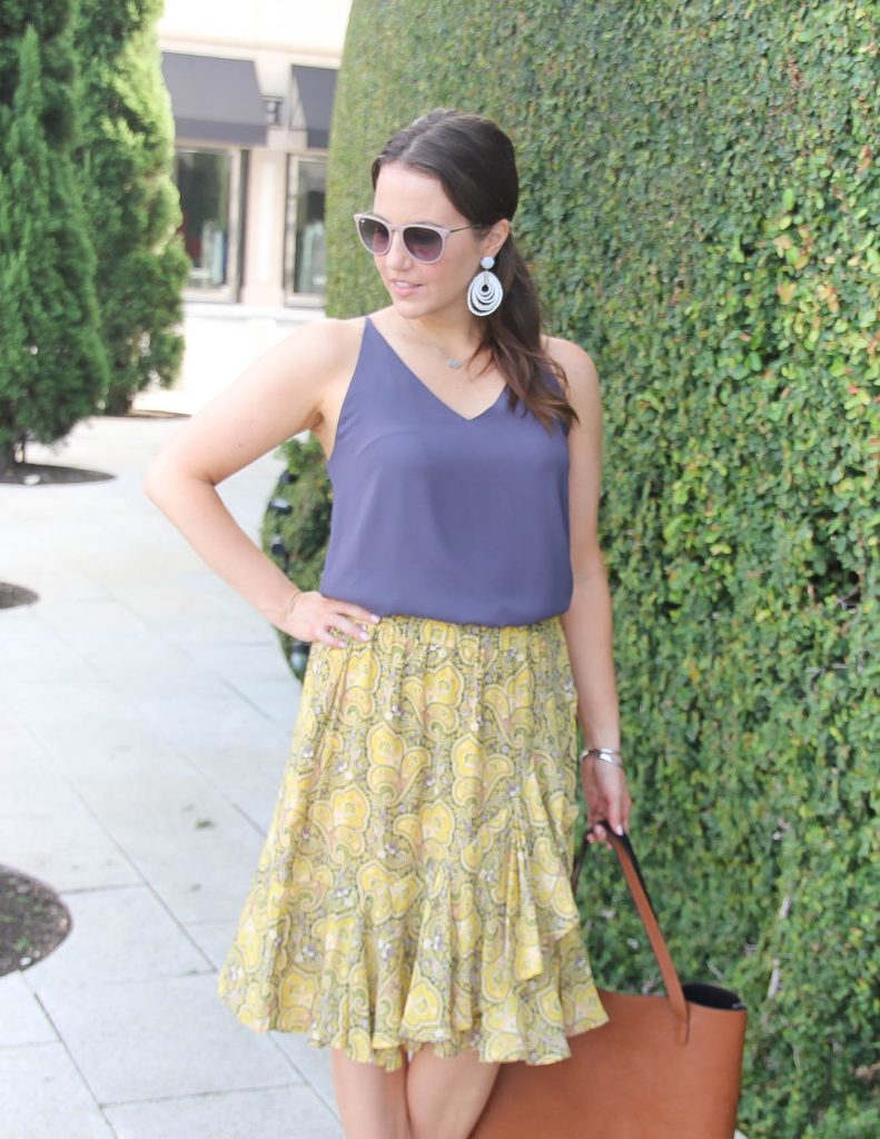 Summer Work Outfit | Purple Camisole | Yellow Ruffle Skirt | Lady in Violet | Houston Style Blogger