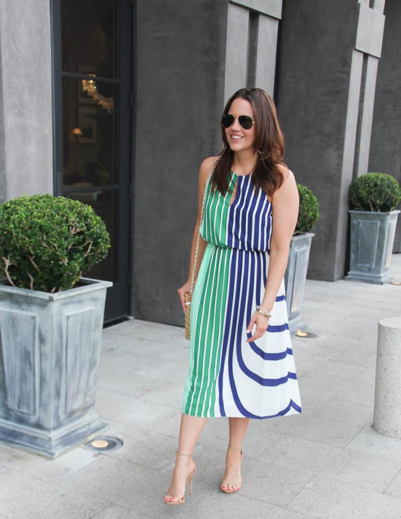 Summer Outfit for Shower | Striped Midi Dress | Lady in Violet | Houston Style Blogger