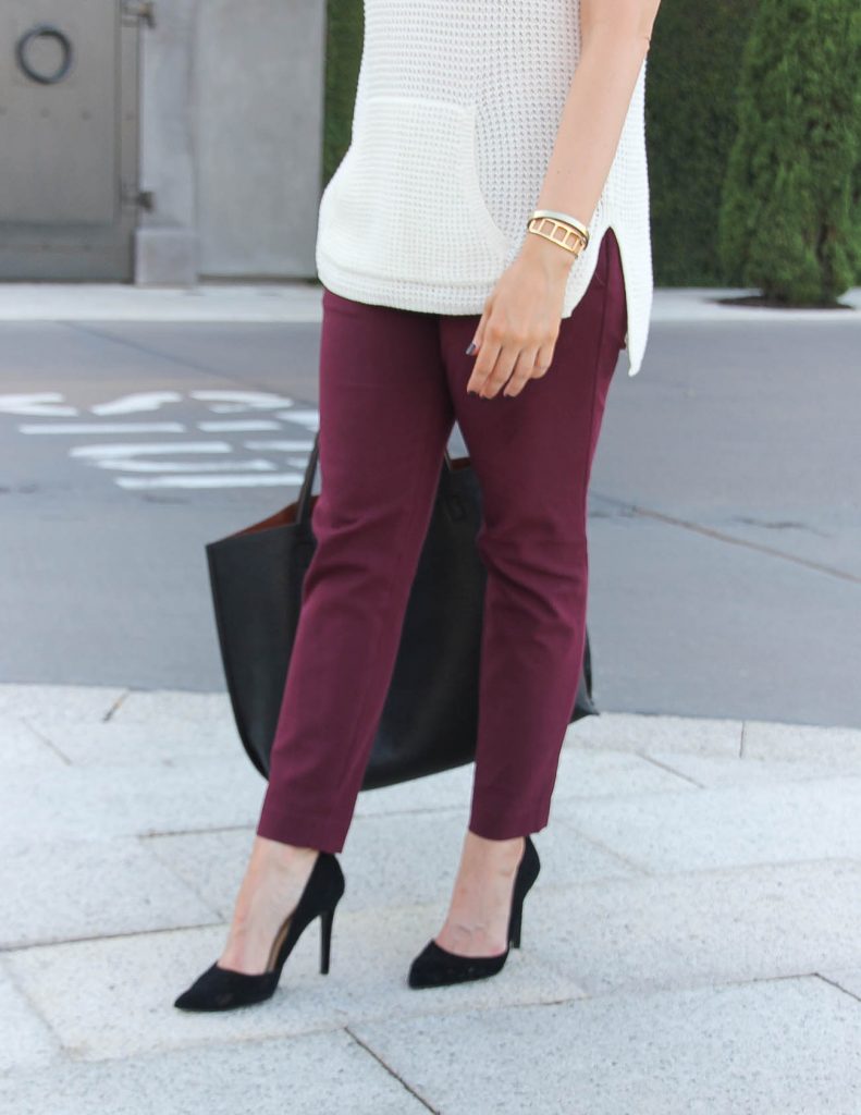 Loft Essential Skinny Pants | Fall Work Outfit | Black D'orsay Heels | Lady in Violet | Houston Fashion Blogger