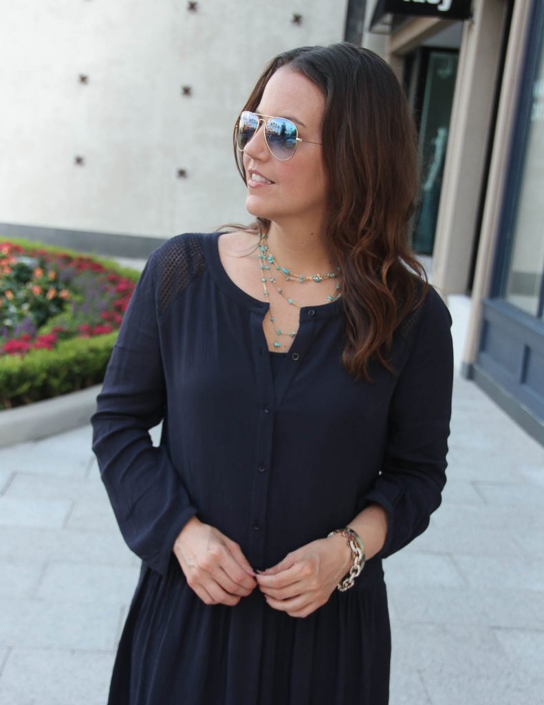 Baublebar Turquoise Y Choker | Rayban Blue Gradiant Aviators | Lady in Violet | Houston Fashion Blogger