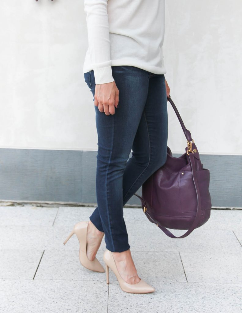 Articles of society jeans | Marc Jacobs Leather Preppy Hobo | Lady in Violet | Houston Style Blogger