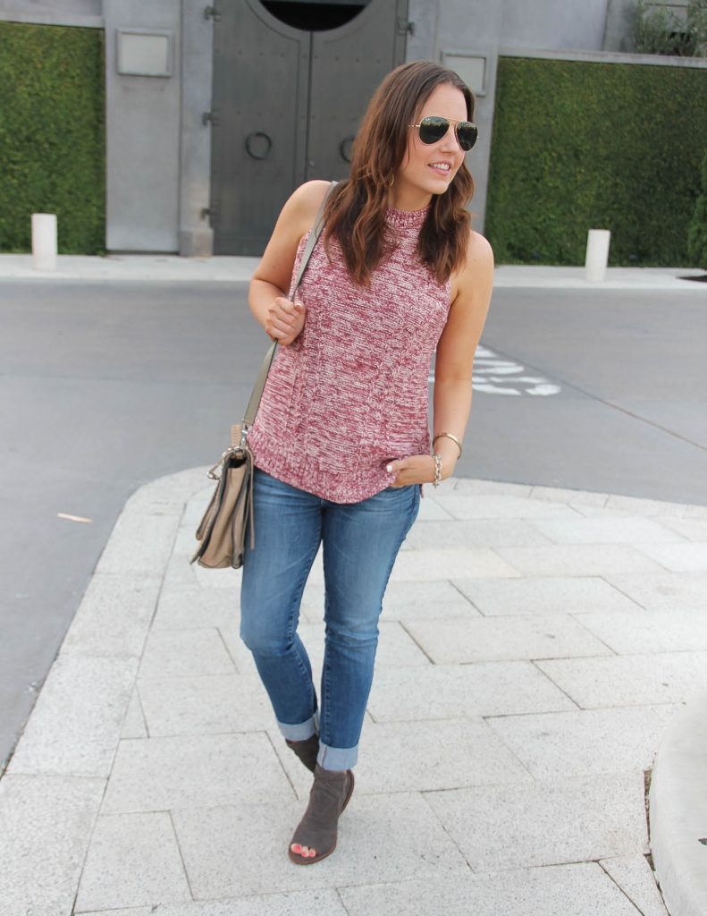 Fall Outfit | Sleeveless Sweater | Cuffed Jeans | Lady in Violet | Houston Fashion Blogger