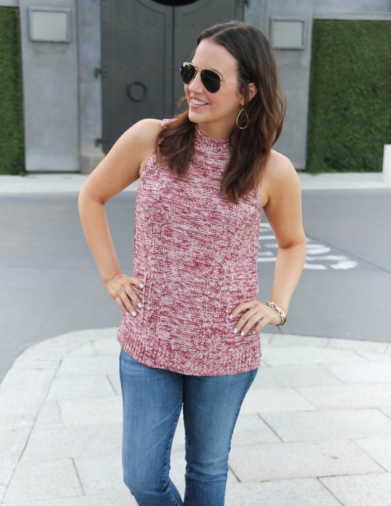 Fall Transitional Outfit | Sleeveless Sweater | Lady in Violet | Houston Fashion Blogger