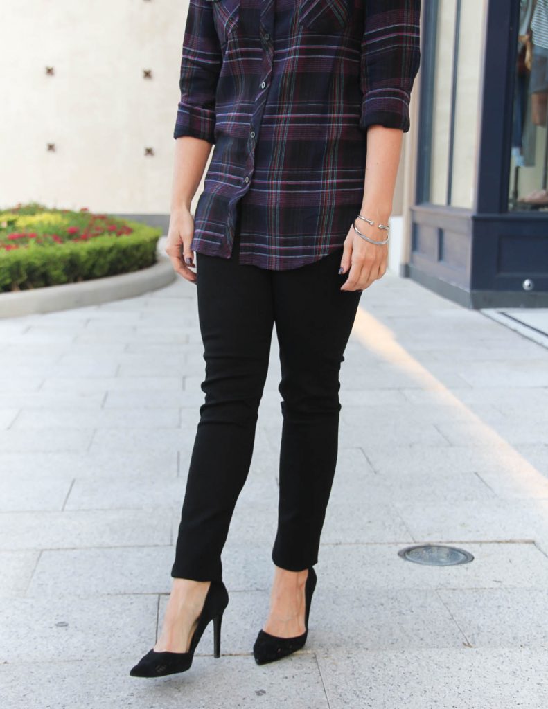 Fall Outfit Idea | Black Hudson Skinny Jeans | d'Orsay Heels | Lady in Violet | Houston Fashion Blogger