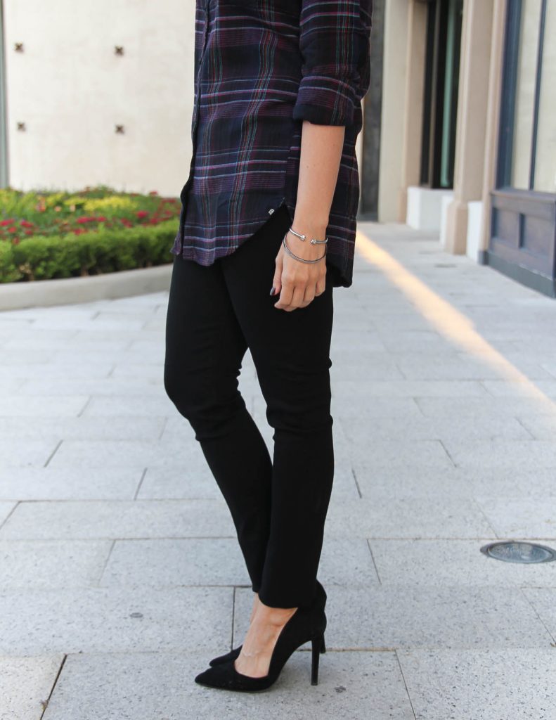 Hudson Skinny Jeans | D'Orsay Heels | Dressy Casual Outfit | Lady in Violet | Houston Style Blogger