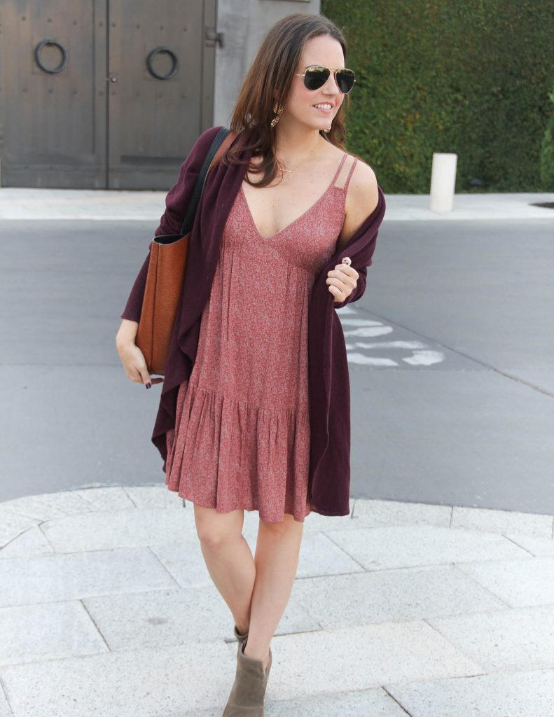 How To wear Summer Dress in Fall | Booties | Circle Cardigan | Houston Fashion Blogger