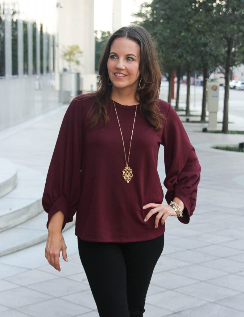 Perfect Holiday Sweater with dramatic Sleeves | Lady in Violet | Houston Fashion Blogger