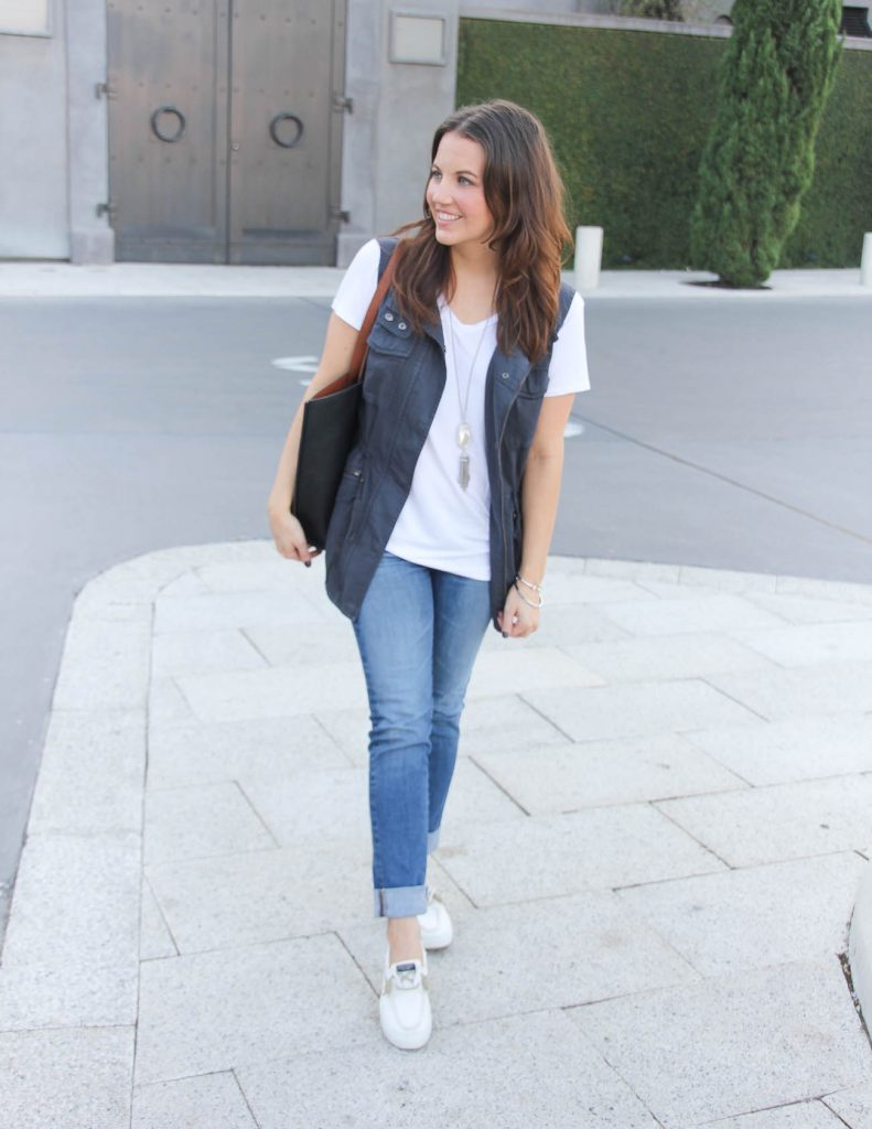 Fall Outfit Idea | White Tshirt and Jeans | Houston Fashion Blogger Lady in Violet