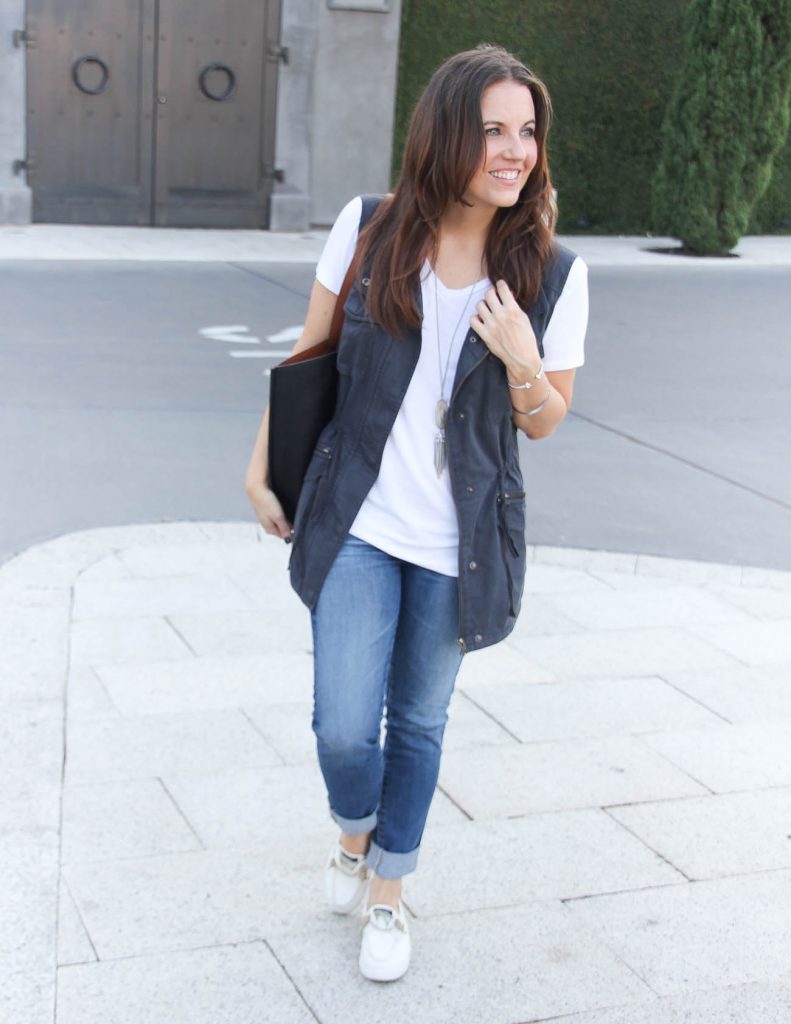 Fall Fashion | White Tshirt | Cuffed Jeans | Houston Fashion Blogger Lady in Violet