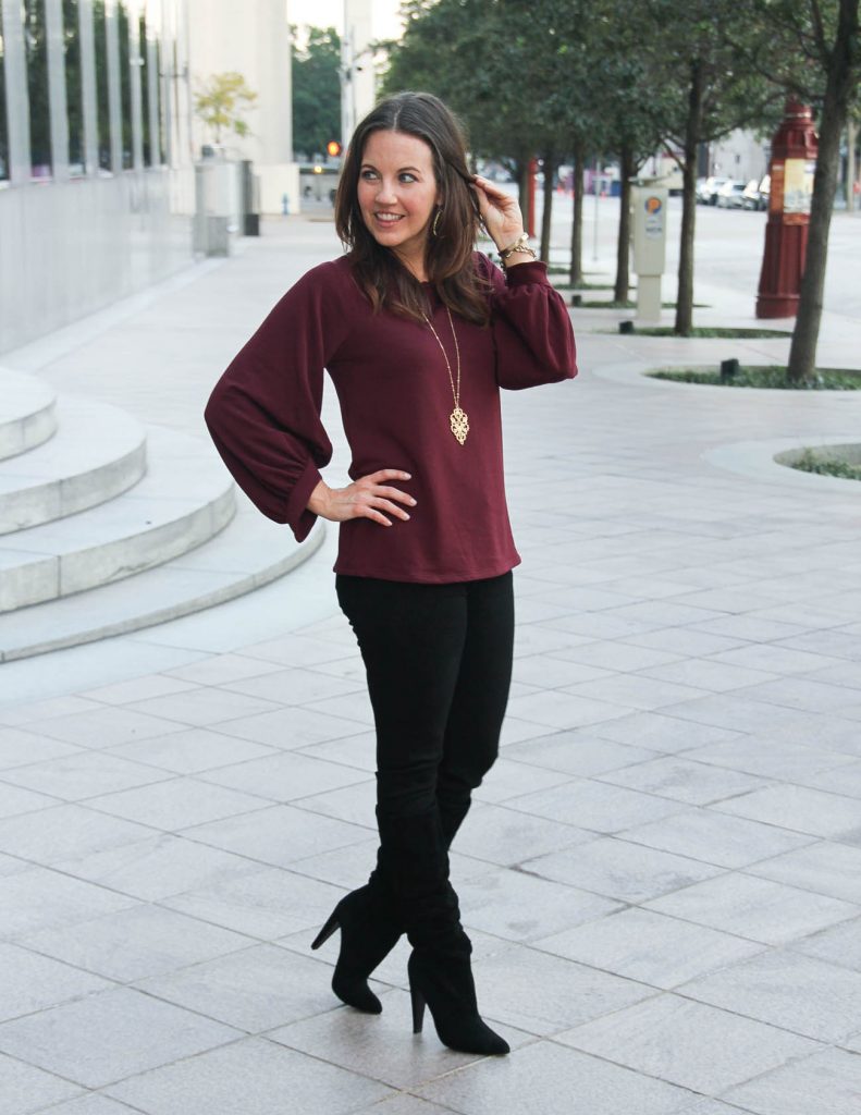 Fall Outfit | Holiday Party Outfit | Burgundy Sweater | Lady in Violet Fashion Blog