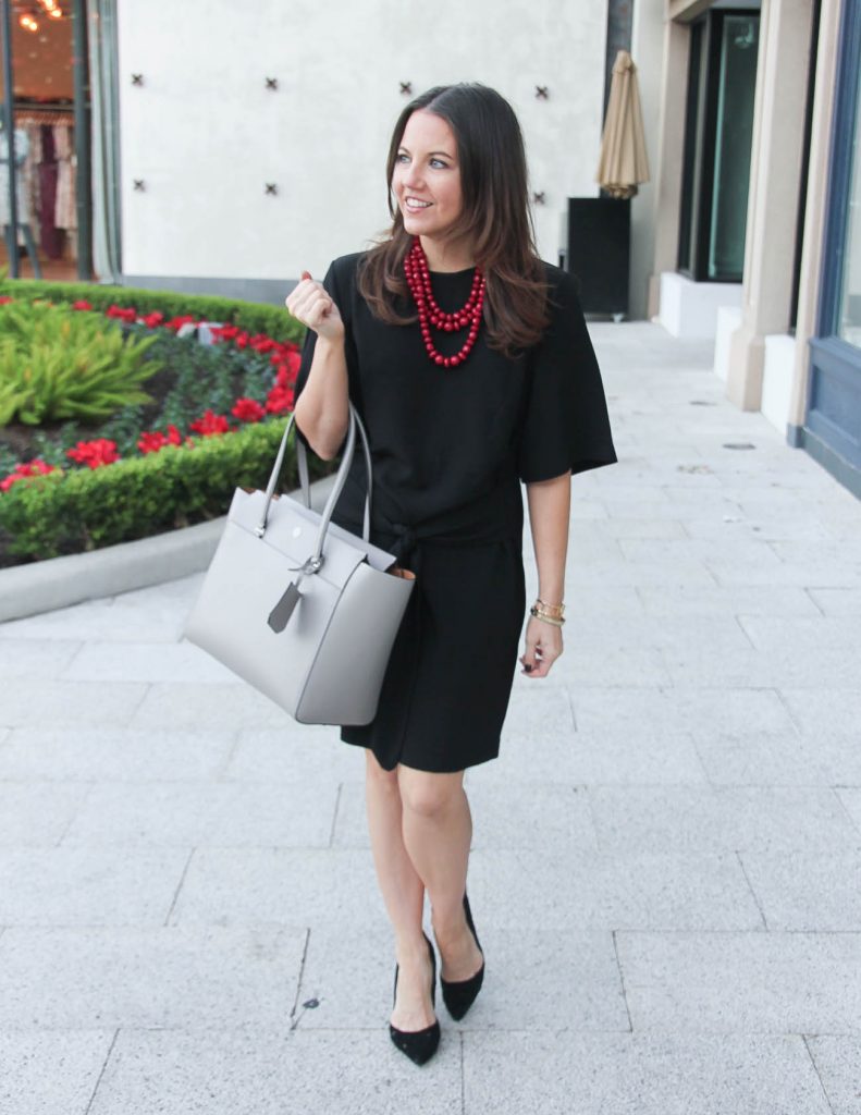 black dress with black heels