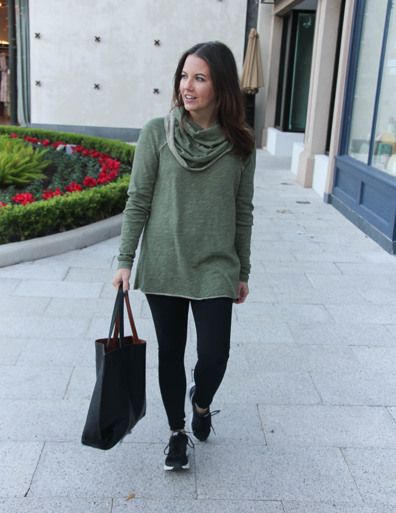 Dark Green Shawl Cardigan with Black Leggings Outfits (1 ideas & outfits)