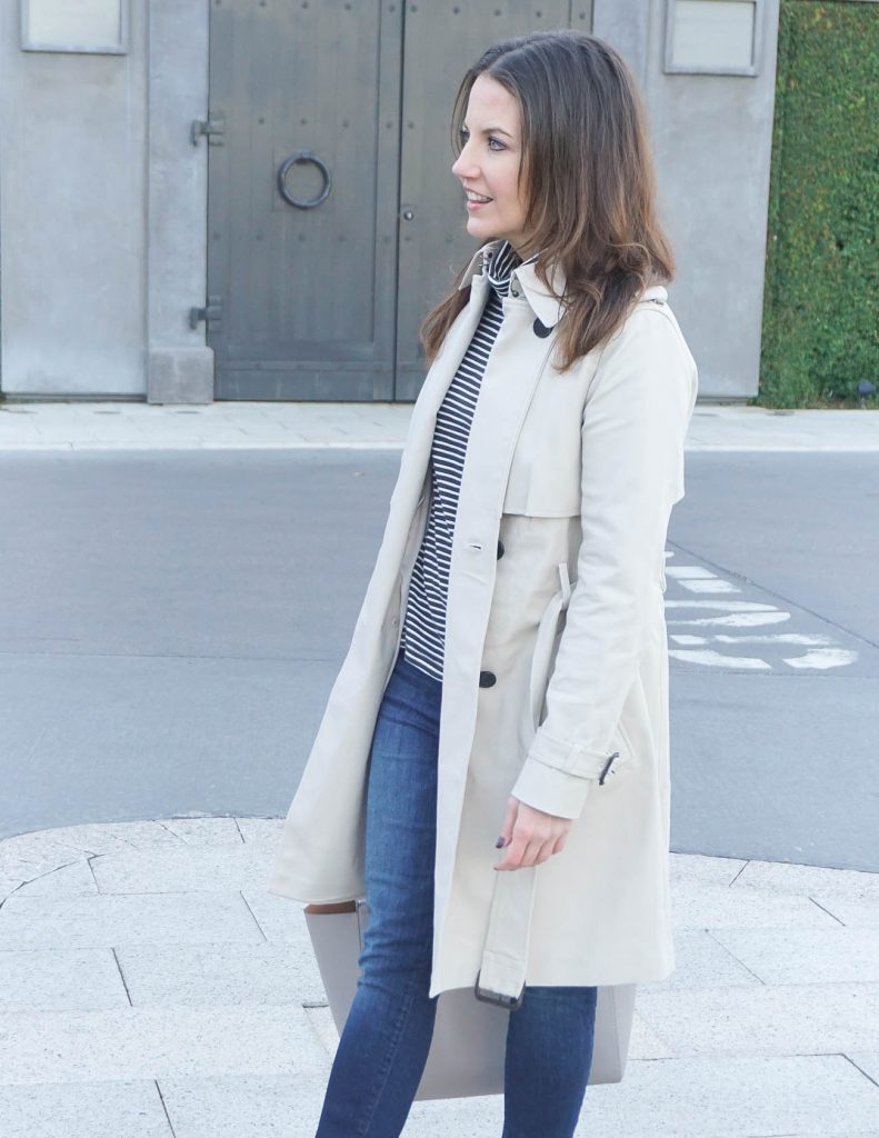 Winter Outfit | Trench Coat | Blue Skinny Jeans | Houston Fashion Blogger Lady in Violet