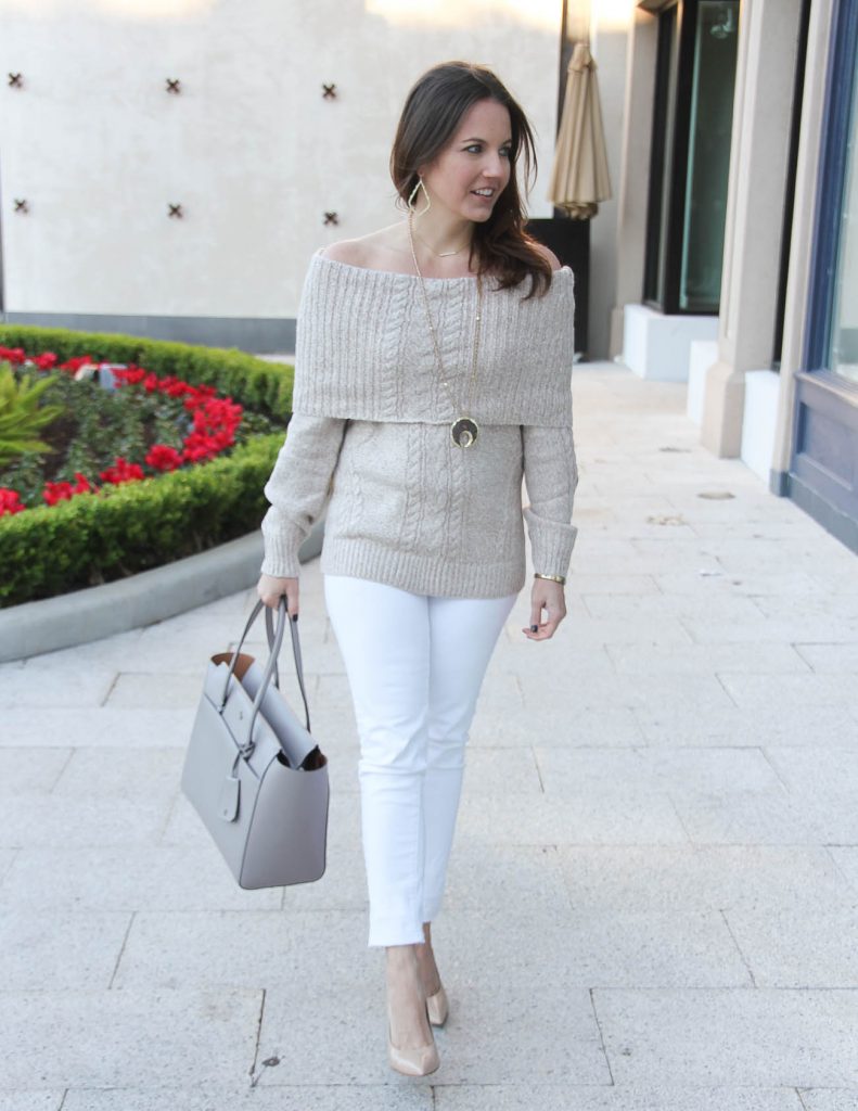 Sophisticate Style | Winter Outfit | Off the Shoulder Sweater | Houston Fashion Blogger Lady in Violet