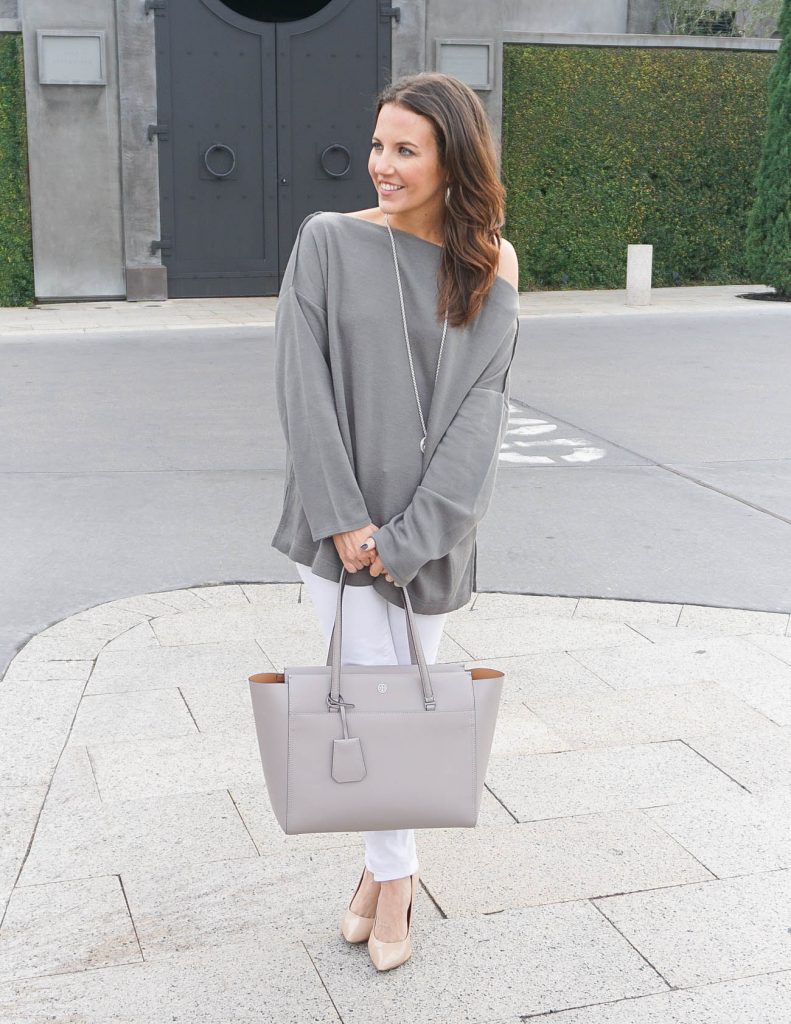 Winter Outfit | Loungewear Sweater | White Jeans | Houston Fashion Blogger Lady in Violet