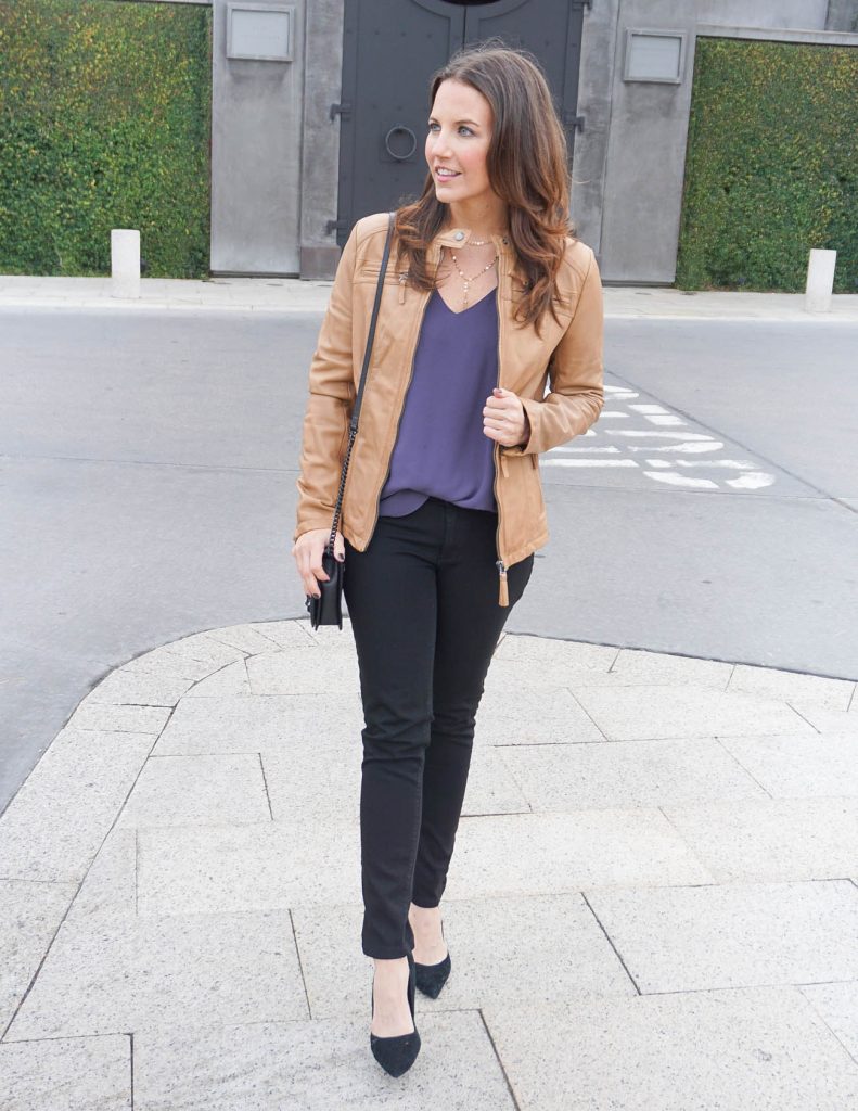 Perfect Leather Jacket Color For Spring | Wilsons Leather | Houston Fashion Blogger Lady in Violet