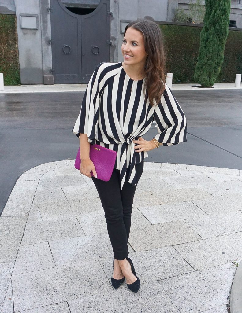 Spring Outfit | Striped Top for Work | Black Jeans | Houston Fashion Blogger Lady in Violet