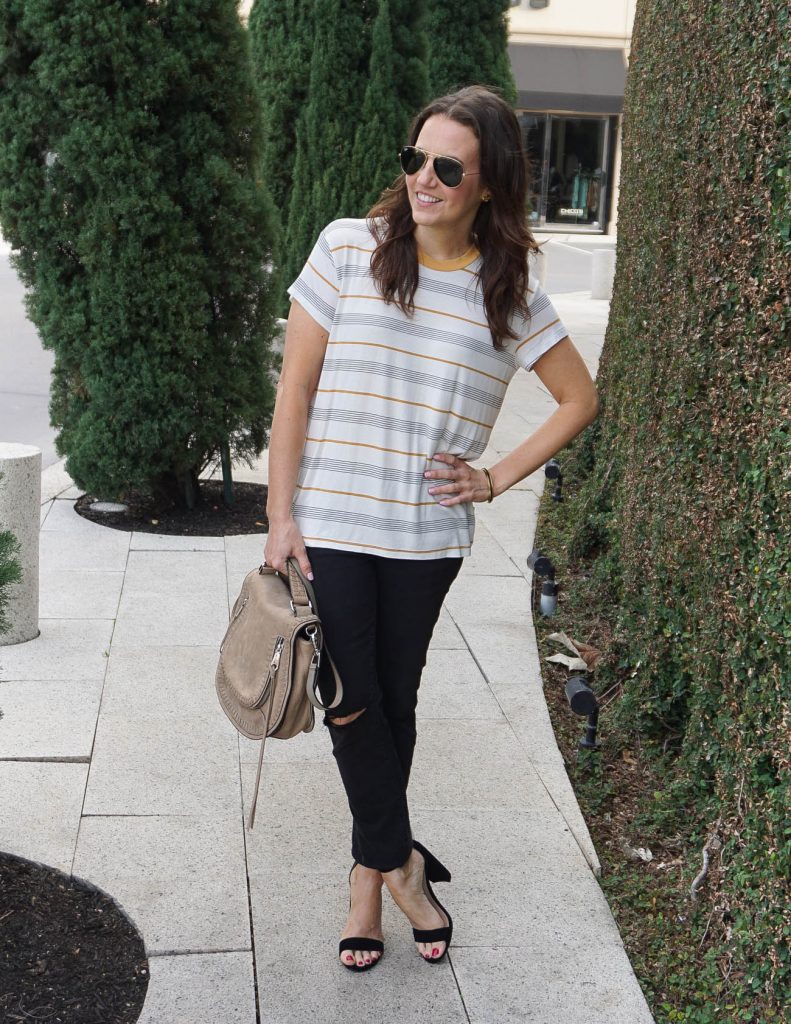 Spring Outfit | Striped Tee | black Jeans | Houston Fashion Blogger Lady in Violet