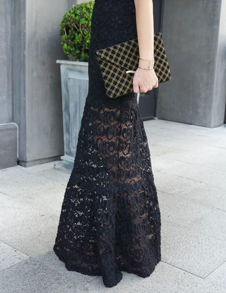 Prom Dress | Black Lace Dress | Elaine Turner Clutch | Houston Fashion Blogger Lady in Violet