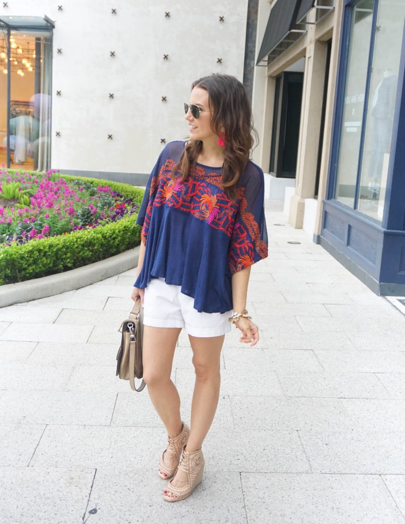 Summer Outfit | White Shorts | Oversized Tee | Houston Fashion Blogger Lady in Violet