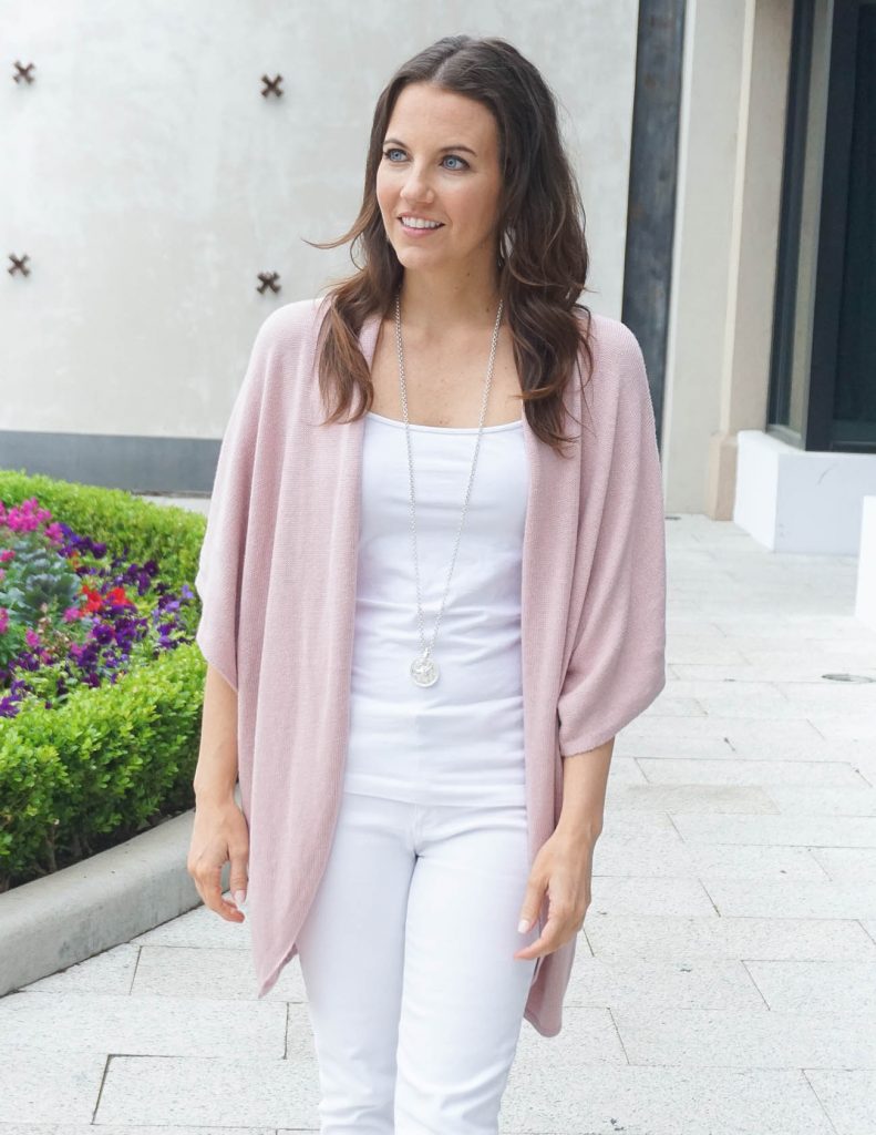 Spring Fashion | Short Sleeve Pink Cardigan | White Camisole | Houston Fashion Blogger Lady in Violet