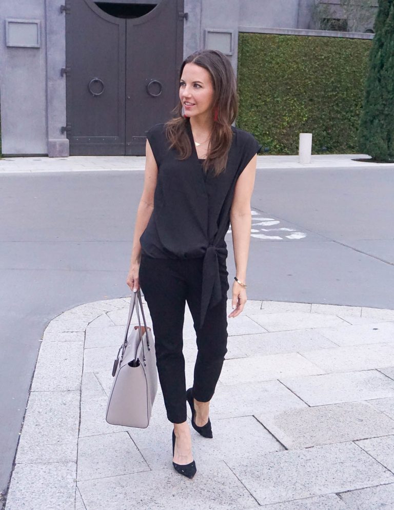 black work pants outfit