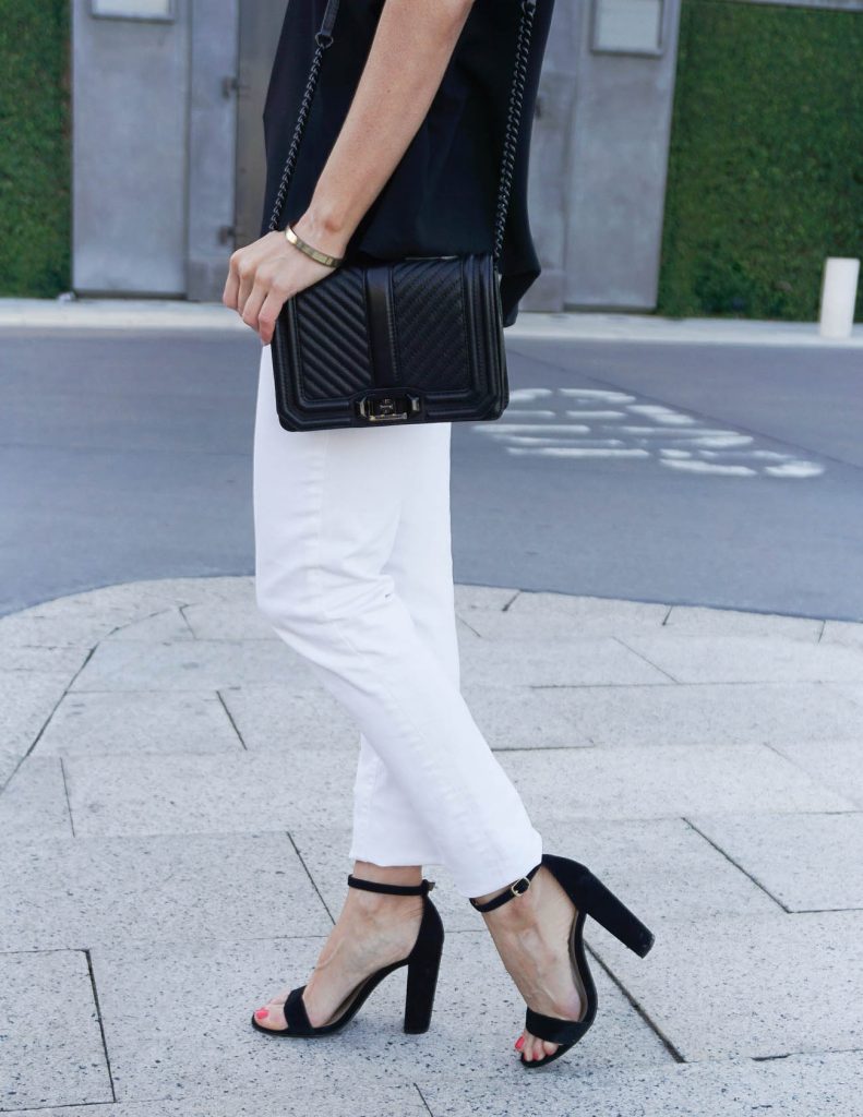 Spring Outfit | Block Heel Sandals | White Jeans | Houston Fashion Blogger Lady in Violet