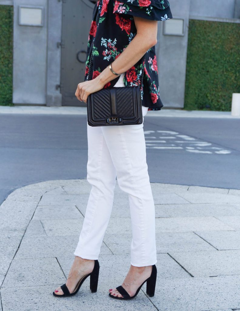 Summer Outfit | White Skinny Jeans | Block Heel Sandals | Houston Fashion Blogger Lady in Violet