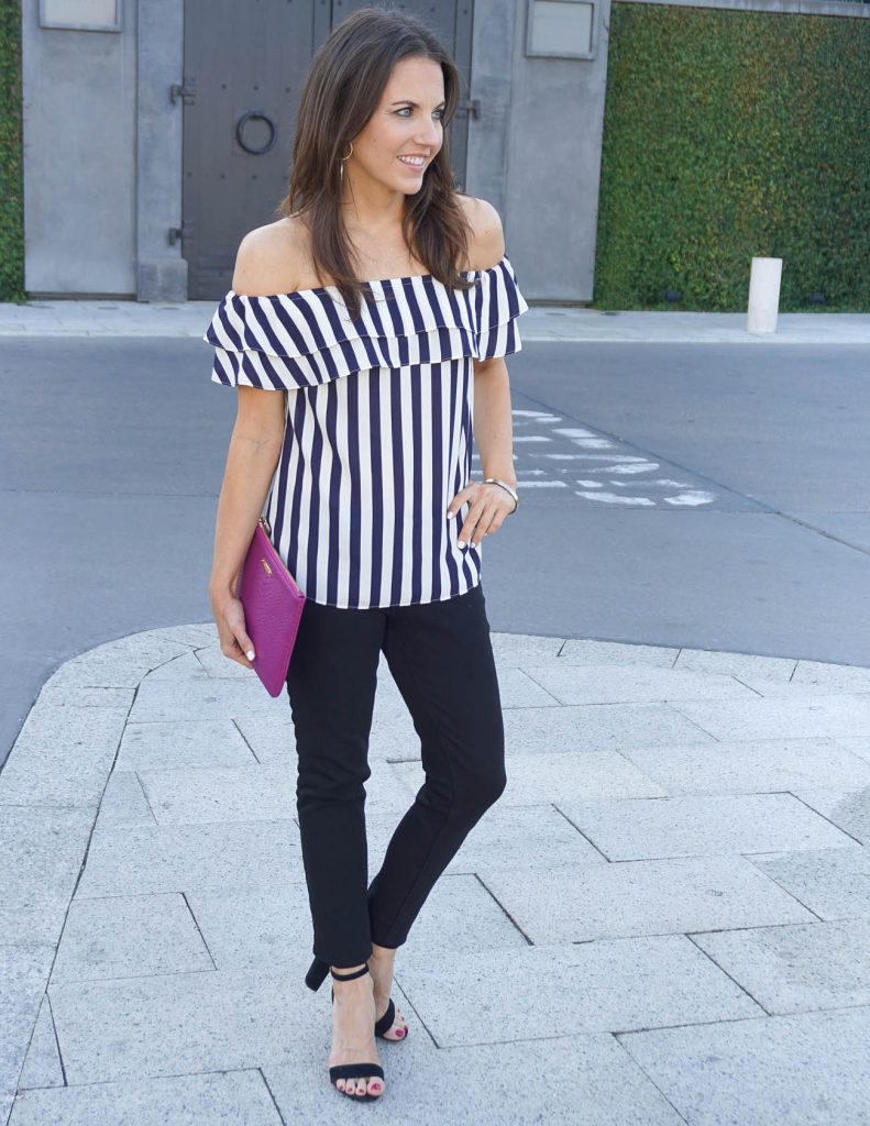 Summer Outfit | Off the Shoulder Top | Black Jeans | Houston Fashion Blogger Lady in Violet