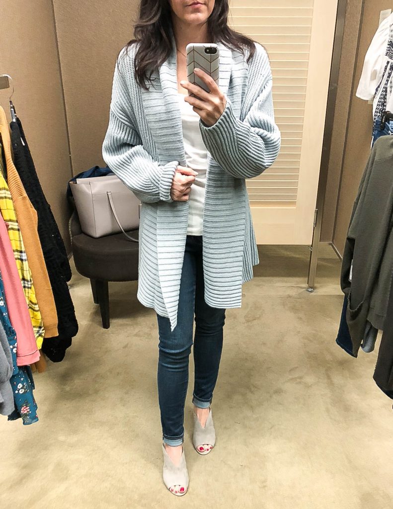 fall outfit | nordstrom anniversary sale | oversized gray cardigan | Houston Fashion Blogger Lady in Violet