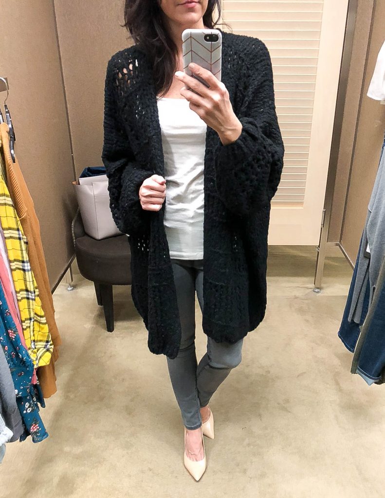 Winter Outfit | Free People Sunday Cardigan | Gray Jeans | Houston Fashion Blogger Lady in Violet