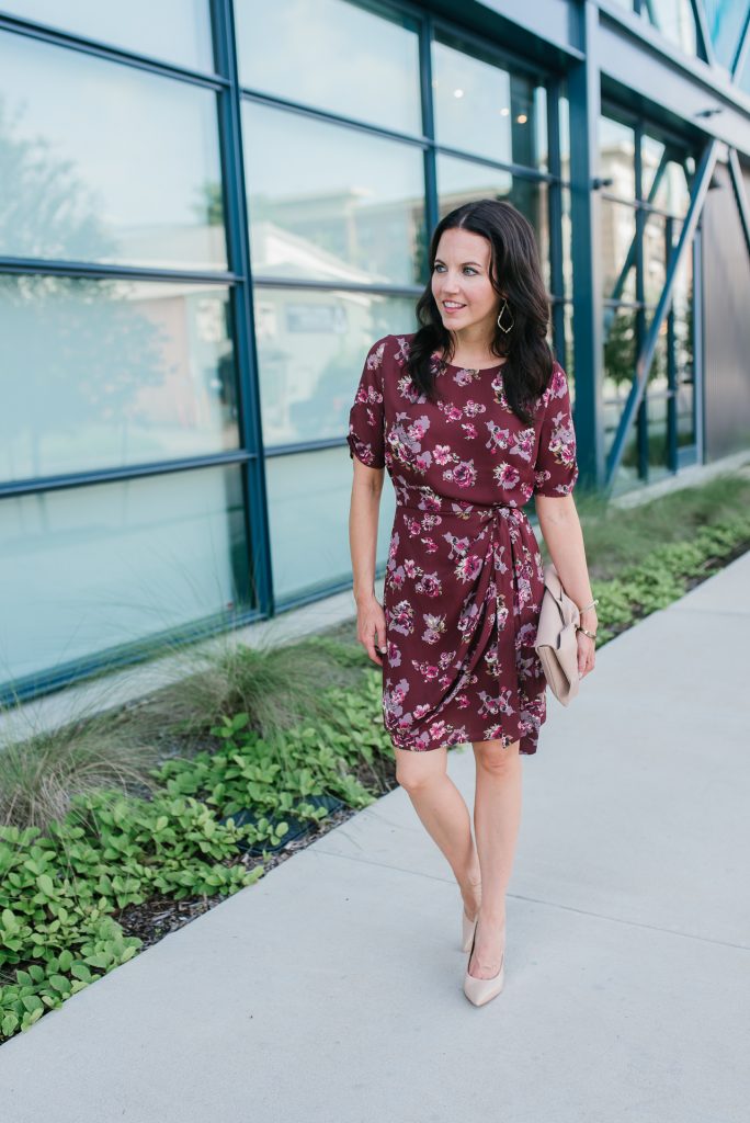 Summer outfit | workwear | floral wrap dress | Houston Fashion Blogger Lady in Violet