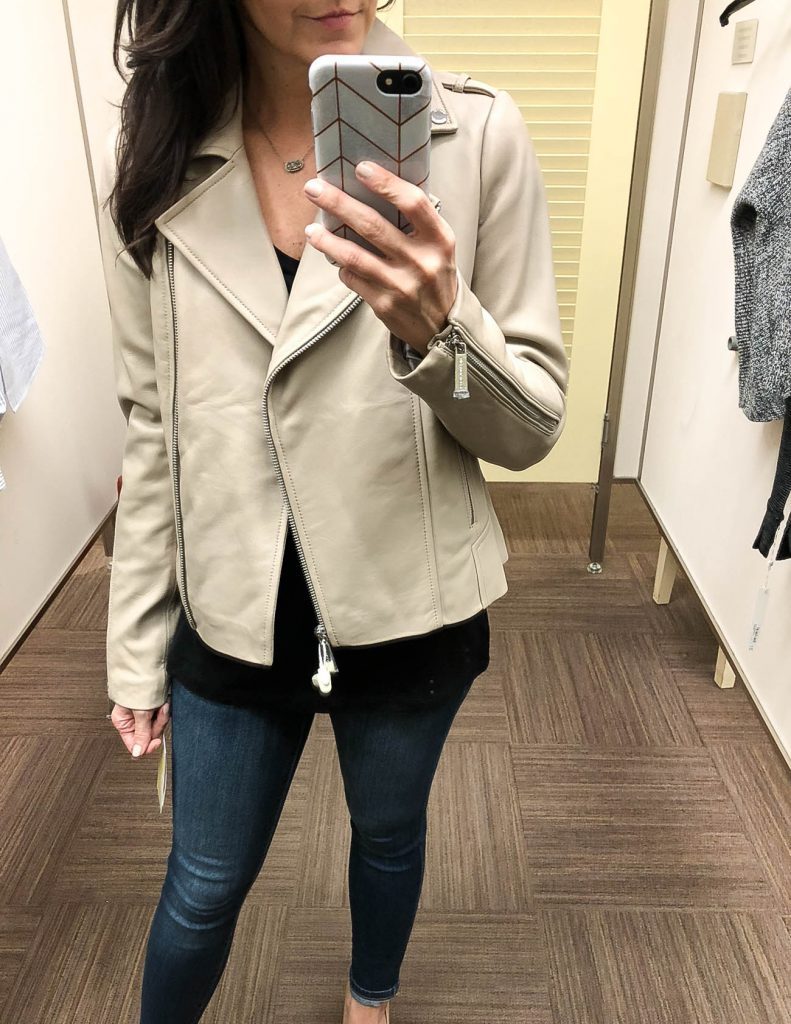 winter fashion | light beige leather jacket | nordstrom anniversary sale | Houston Fashion Blogger Lady in Violet