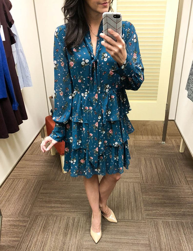 workwear | green floral dress | Houston Fashion Blogger Lady in Violet