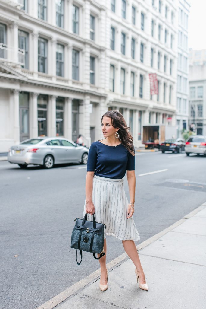 Navy pleated hotsell work skirt