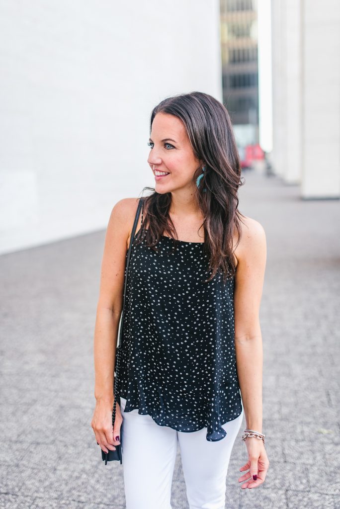 Black Cami & Brown Booties, Lady in Violet