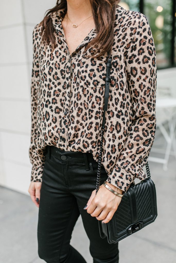 Leopard Print Blouse under $50, Lady in Violet