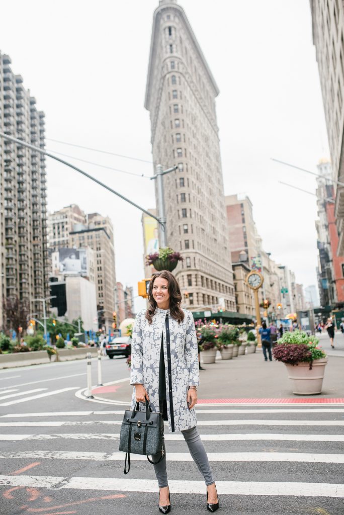 winter outfit | floral coat | henri bendel jetsetter bag | gray jeans | Houston Fashion Blogger Lady in Violet