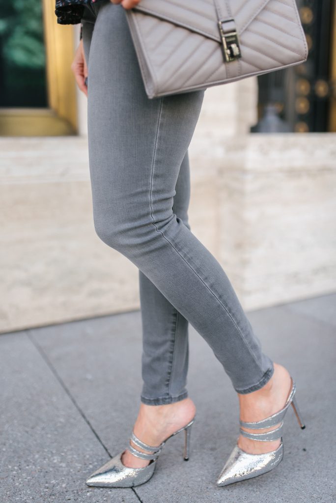 Outfits with 2024 grey heels