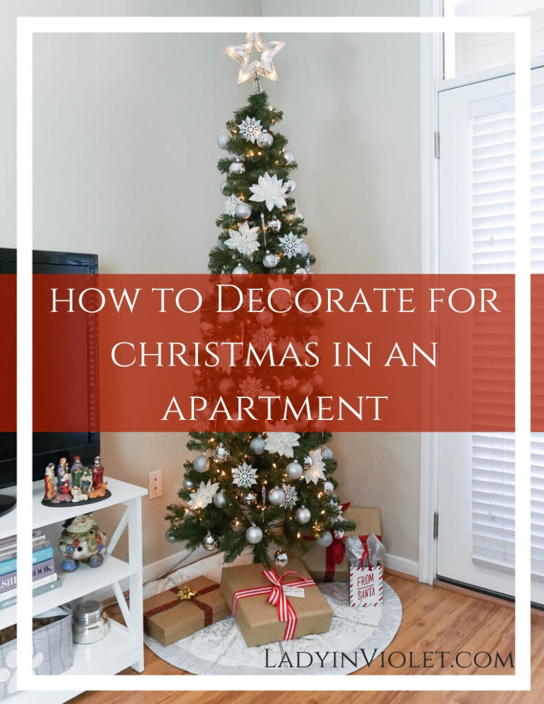 How to Decorate for Christmas in an Apartment | Christmas Tree for Small Spaces | Silver Holiday Decor | Houston Blogger Lady in Violet