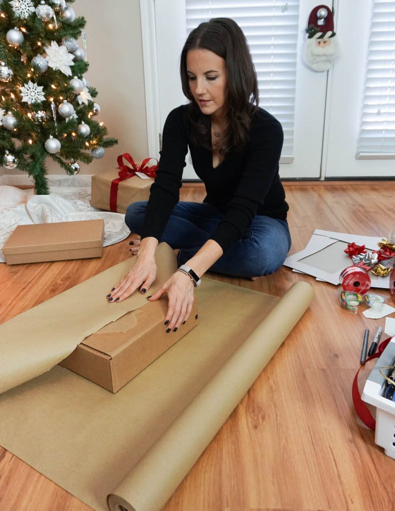 how to wrap a gift with brown paper | Houston Blogger Lady in Violet