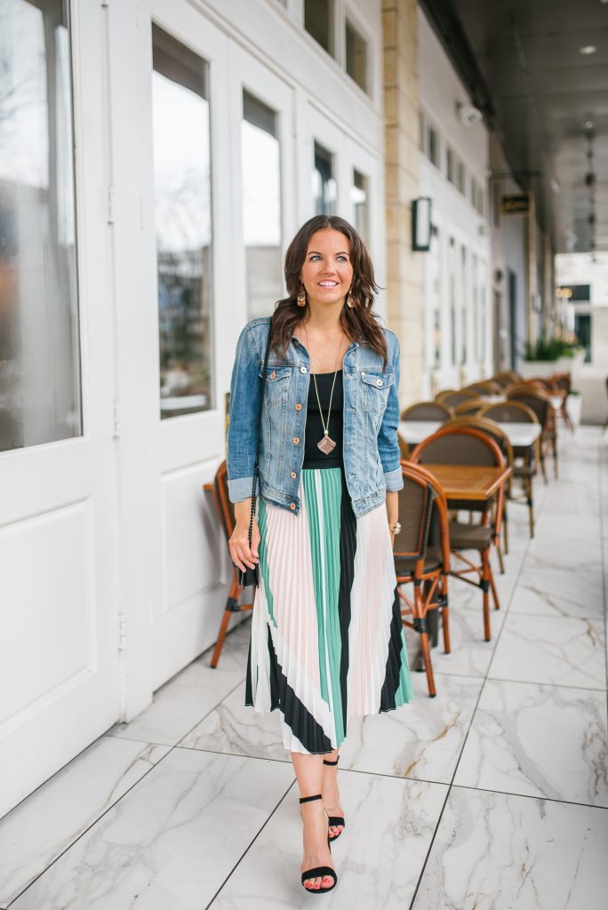 pleated midi skirt with jacket